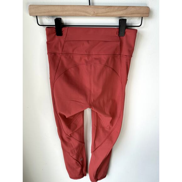 Lululemon Time To Sweat Crop *23" Size 2 Red EUC - Picture 7 of 10